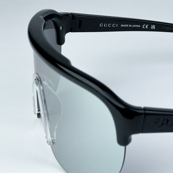 NEW Gucci GG1645S  003 Black Grey Silver Mirrored Unisex Mask Sunglasses main image 3